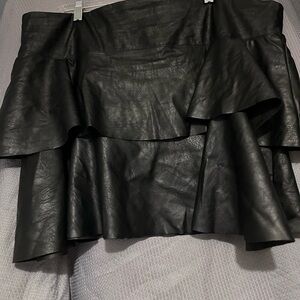 Lucky Brand Black Leather Mini Skirt